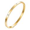 Stylish Zirconia Open Cuff Bracelet - 4MM/6MM Stainless Steel Couple Design