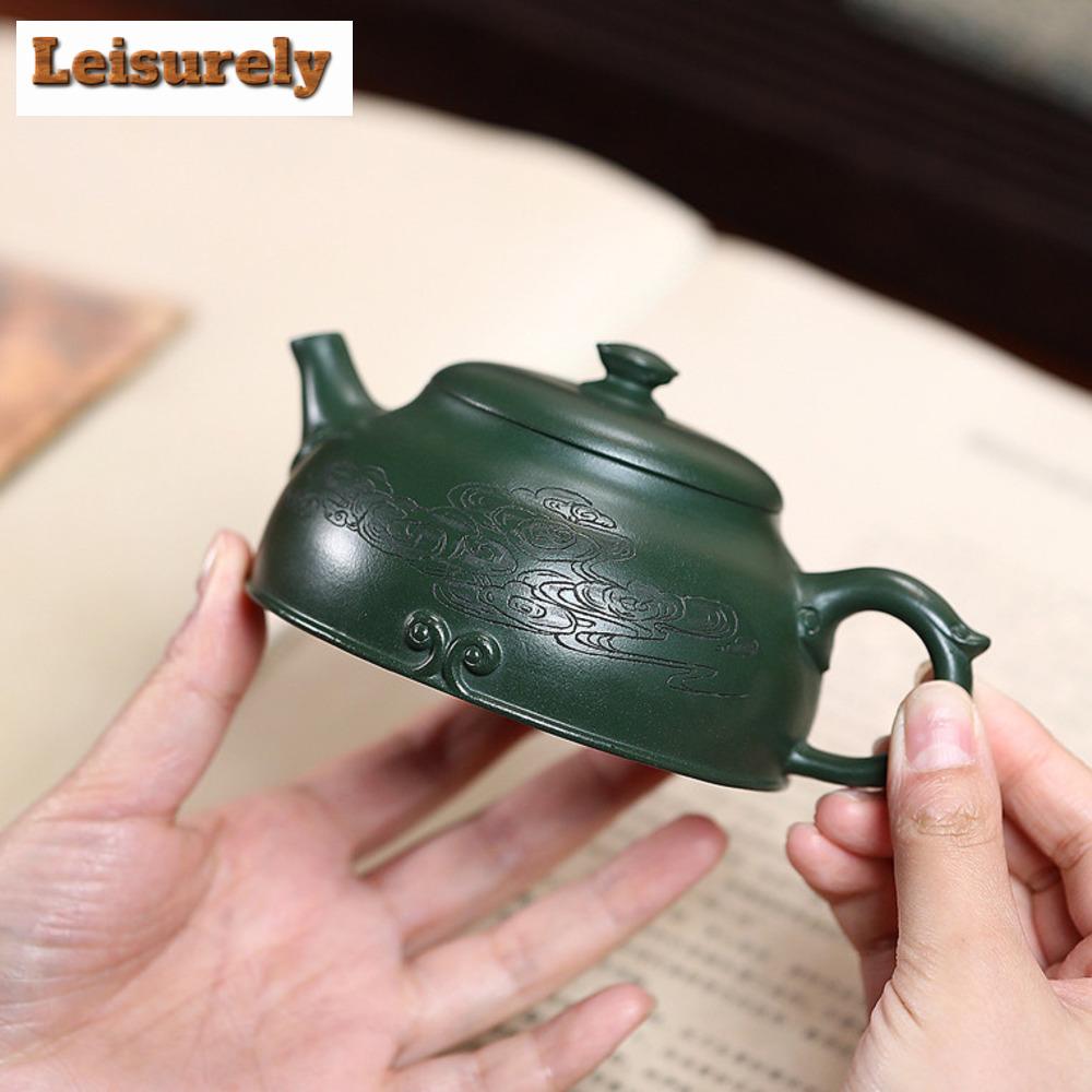 260ml Yixing Slavné Ručně Vyráběné Fialové Hliněné Čajové Konvičky Čajová Konvice Krása Surová Ruda Černozelená Hlína Konvice Čínská Zisha Čajová Sada Dárky