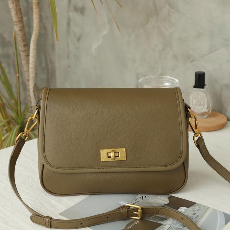 

Top Layer Of Vegetable Tanned Leather Genuine Women s Bag Cross-slung Retro Square Casual Shoulder All-match Underarm 23x9x16