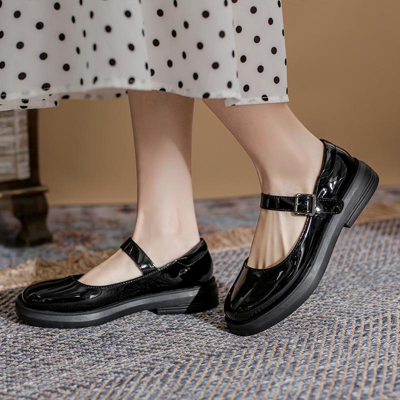 

Yuexinwang genuine leather flat for Huizhou women s shoes grape mother same small leather shoes autumn and winter new versatile black shoes women 34 чёрный