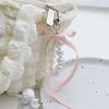 Ballet Style Ribbon Bowknot/Butterfly/Heart Key Rings Beaded Keychain Pendant Bag Accessory for Fashion Enthusiasts