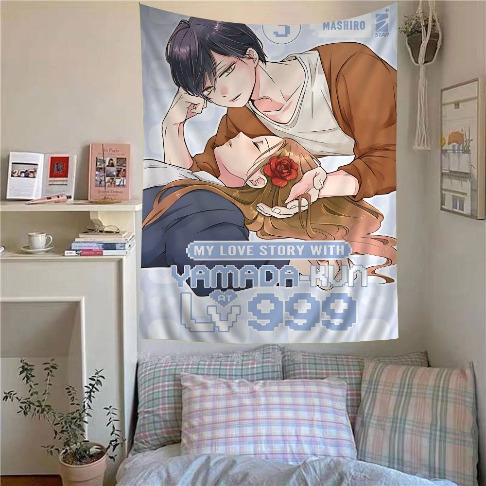 Anime My Love Story With Yamadakun At Lv999 Cartoon Tapestry Home Decoration hippie bohemian decoration divination Home Decor