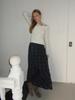 Etmont Check Tiered Long Skirt, Black