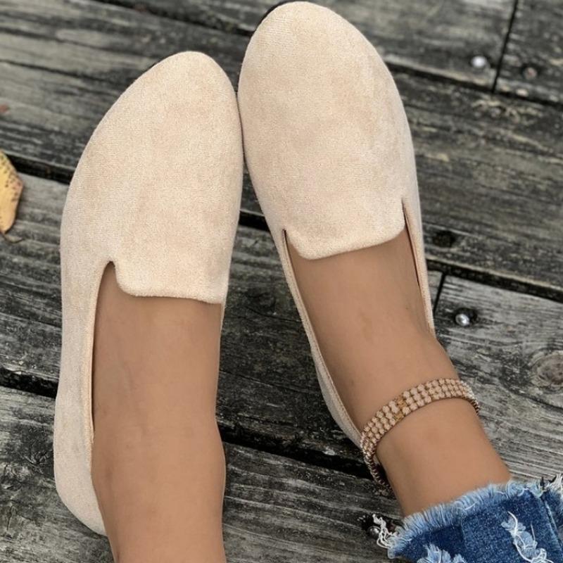 Chaussures plates pour femmes, peu profondes, tendance, grande taille, solides, pour tous les jours, de haute qualité, à bout rond, plates et à talons bas