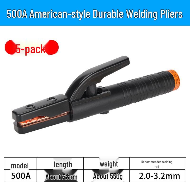 500A/800A Industrial-Grade European Style Non-Scalding Electric Welding Rod Holder Pliers, Anti-Drop Design