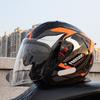 Unisex Motorcycle Helmet with Dual Lens Half Helmet Warm Three-Quarter Motorcycle Racing Style Scooter Helmet for All Seasons