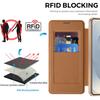 For Samsung Galaxy S26+ Magnetic Case RFID Blocking Card Holder Rhombus PU Leather Phone Cover with Lens Film