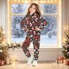 Kids Christmas Print Hooded Sweatshirt Set for Boys and Girls