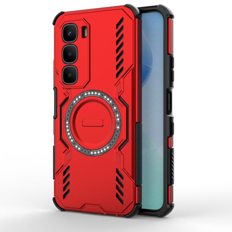 Heat Dissipation Armor Shockproof Magnetic Case For Infinix Hot 60 5G 60i 4G Four Corner TPU Frame Hard Plastic Phone Back Cover