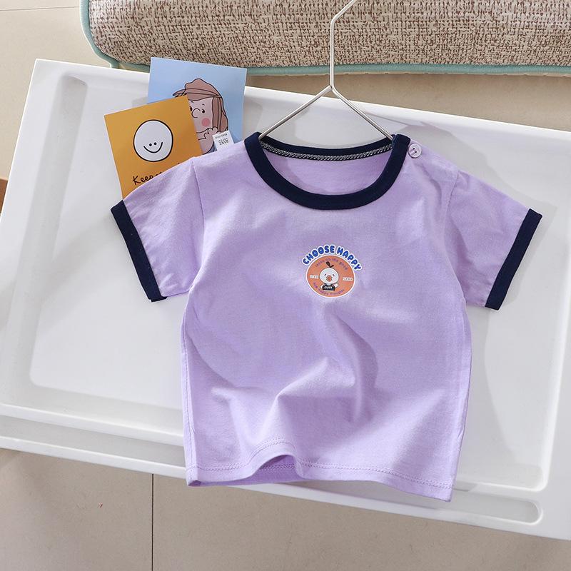 Kinder-Cartoon-Baumwoll-T-Shirt: Kurzärmliges Sommeroberteil für Jungen & Mädchen, Neuer koreanischer Stil