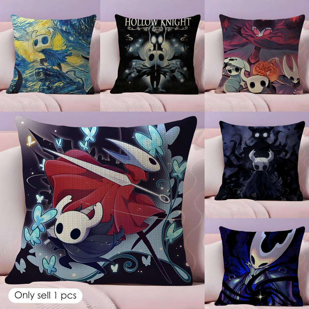 Game HHollow Knight Cushion Cover Natural Linen Pillow Case DoubleSided Print Decorative Sofa Pillowcase Home Decor Gift