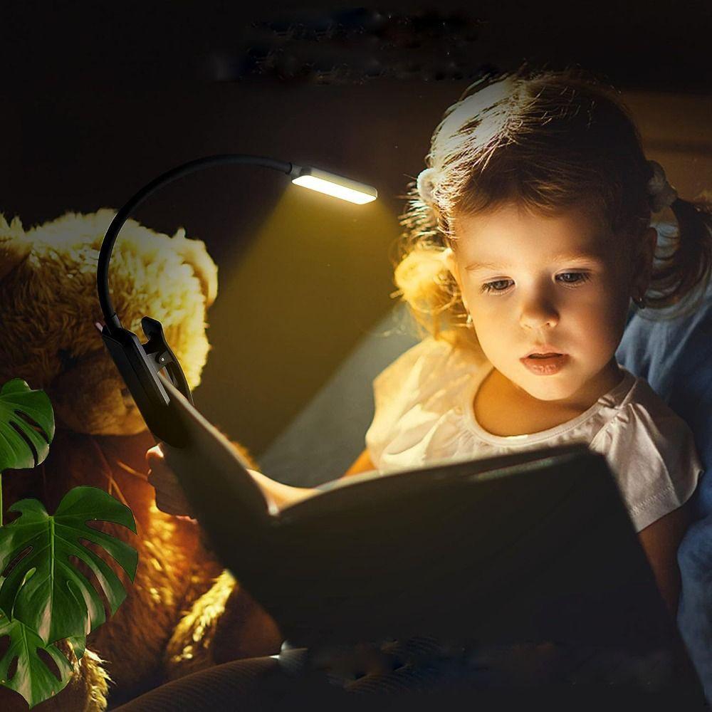 USB Rechargeable LED Clip-on Desk Lamp Portable Night Light Reading Light  Travel