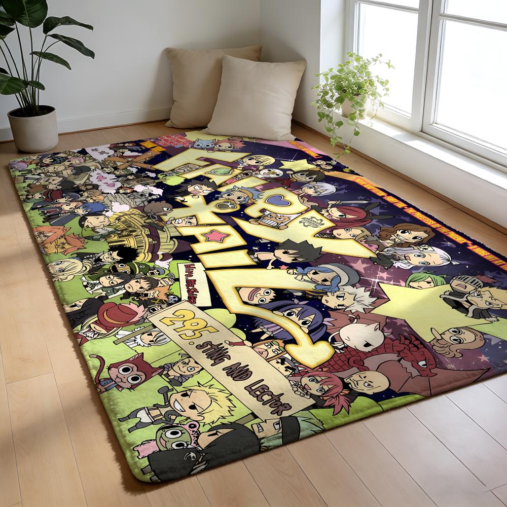 Anime F-FAIRY TAIL Floor Mat Soft Flannel Floor Mat Non-Slip Absorbent Rug For Home Bedroom Bathroom