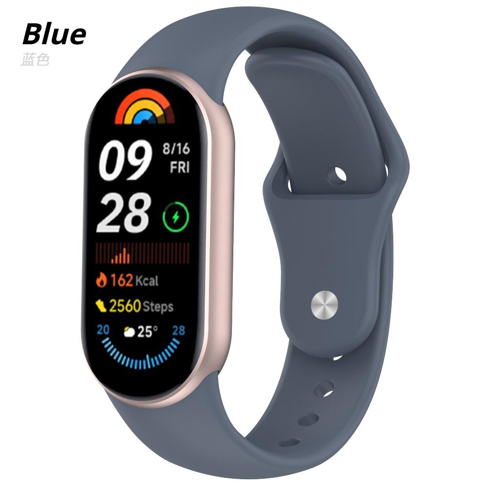 Silicone Solid Color Strap For Xiaomi Mi Band 10 9 8 Strap NFC Sport Rubber Bracelet Wristband for Xiaomi Smart Band 8 9 10 watch band