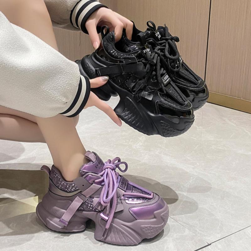 Women's Autumn and Winter Soft-soled Dad Shoes Lightweight Thick-soled Height-enhancing Casual Sports Shoes