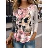Autumn Halloween Women's Long Sleeve T-Shirt Fun Skull Pumpkin 3D Printed Round Neck Polyester Everyday Casual Shirt