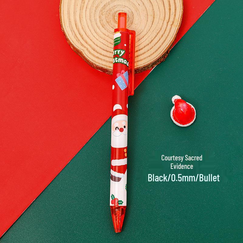 Hang Su Original Cartoon Christmas Ballpoint Pen – Cute Student Stationery Gift, High Appearance Black Signing Pen