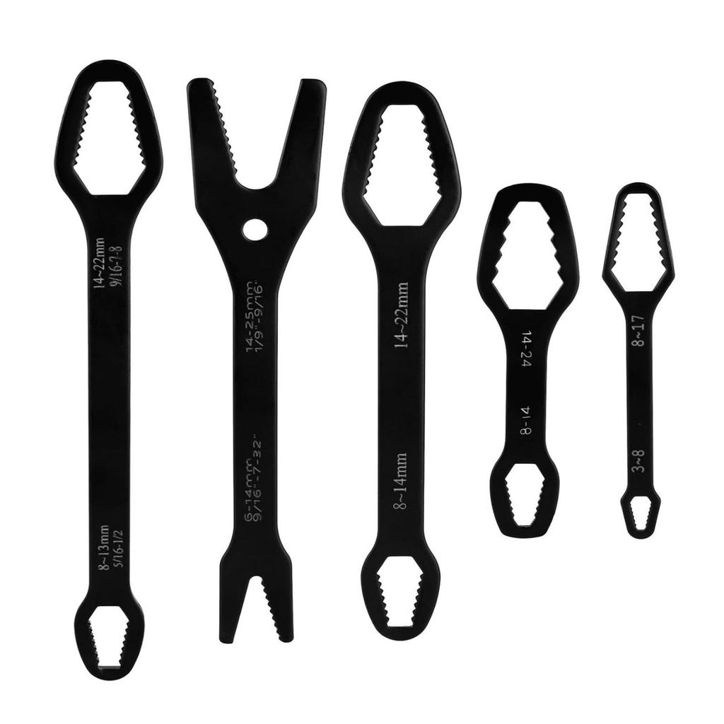 5 Pieces AutoAdjusting Wrench Versatile Double Head Adjustable Spanner for General