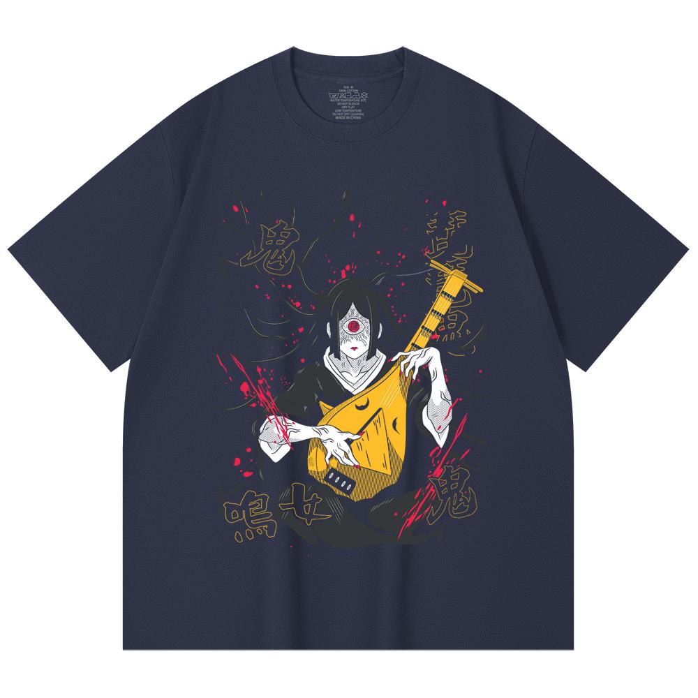 230 Gsm 100% Cotton Demon Slayer V54 Nakime Print Unisex Heavy Cotton T Shirt