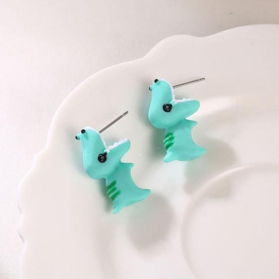 1 Pair Cartoon Animal Bite Earrings Multi Shapes Shark Hippo Dinosaur Whale Resin 3D Biting Ears Stud Earrings Christmas Jewelry Gifts