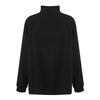 Women's Irregular High Neck Plush Casual Sweatshirt Zipper Loose Top