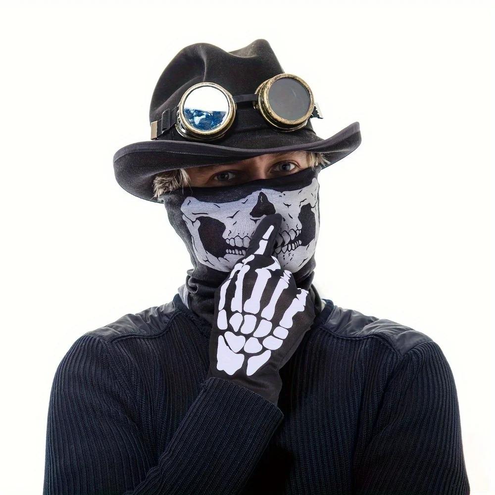 Short Halloween Ghost Gloves Halloween Cosplay Skeleton Performance Gloves Performance Prop Bones