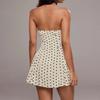 Women's Sleeveless V Neck Polka Dot Print Backless Short Dress Halter Neck Summer Casual Mini Dress