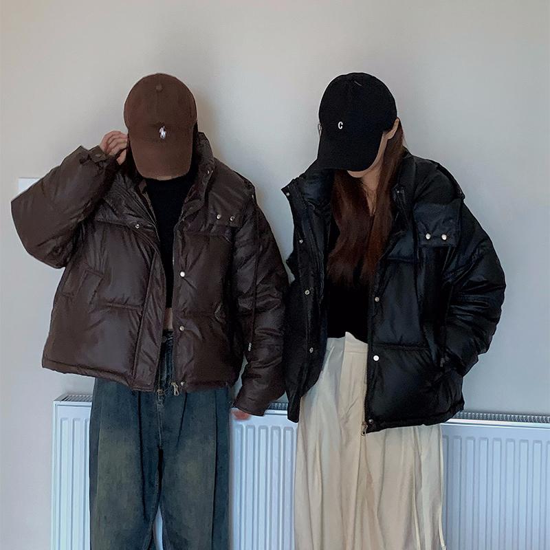 Haine de iarnă cu puf din bumbac Noua versiune coreeană pentru femei Haine din piele în stil leneș Haine largi și subțiri Mici, îngroșate, din bumbac, la modă