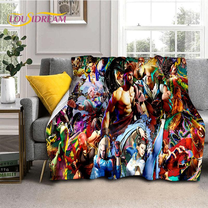 Lastest Retro Game Street Fighter SF Soft Blankets,Keep Warm Throw Blanket Comfortable Blanket for Picnic Beds Sofa Home Bedroom