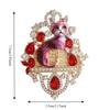 Vintage Enamel Cat Lapel Pin Light Luxury Imitation Rhinestone Brooch  Clothes Decoration
