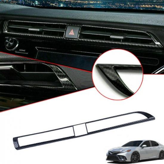 Fits Camry 2018- Carbon Fiber Style Dash Console Air Vent Cover Trim