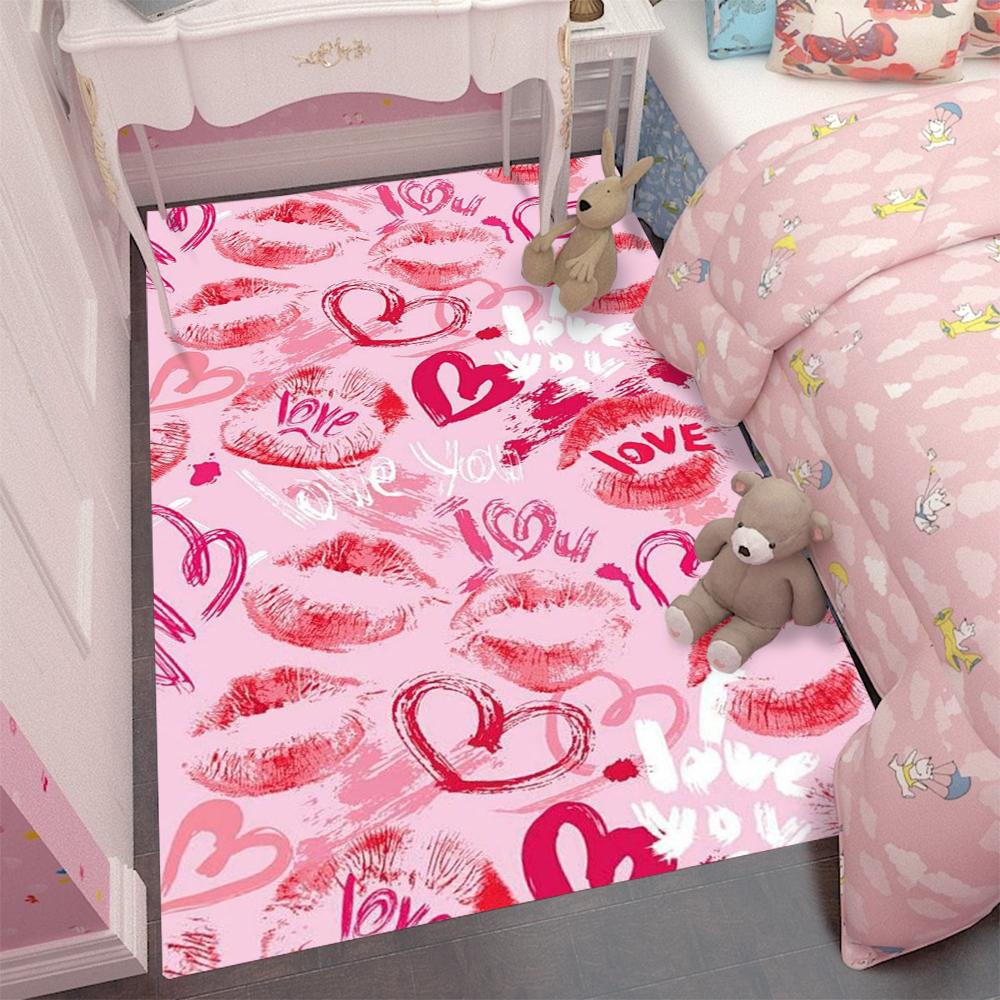

Love-themed Printed Carpet Mother s Day-themed Carpet Valentine s Day Carpet Bedside Non-slip Mat for The Bedroom Holiday Gifts 40x60cm