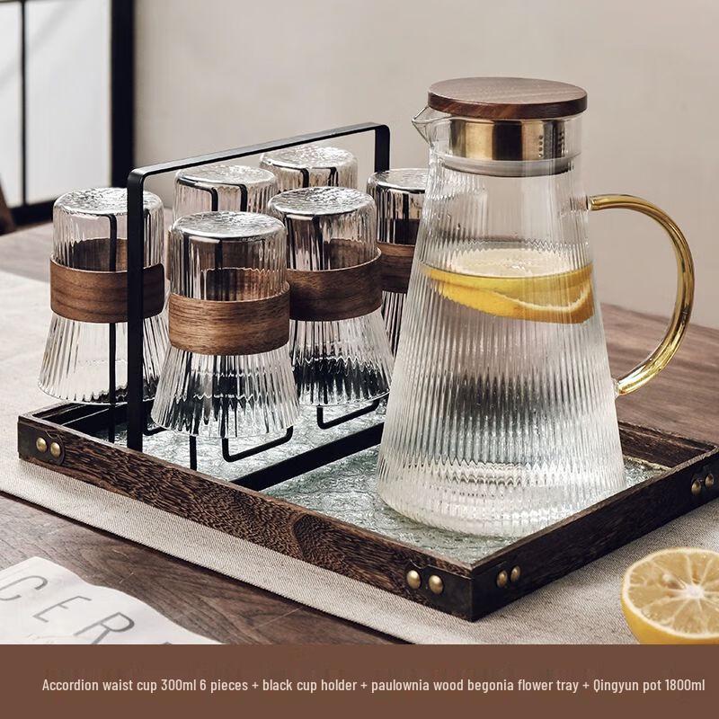 TXRMDX Chinese Style Heat-Resistant Glass Teapot Set