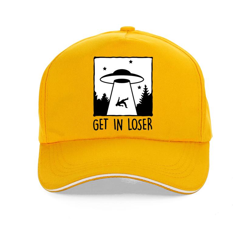 Get In Loser It Was Sucked Away By The Spaceship In The Forest Funny Baseball Cap Creative Design Alien Hat Golf Snapback Hats