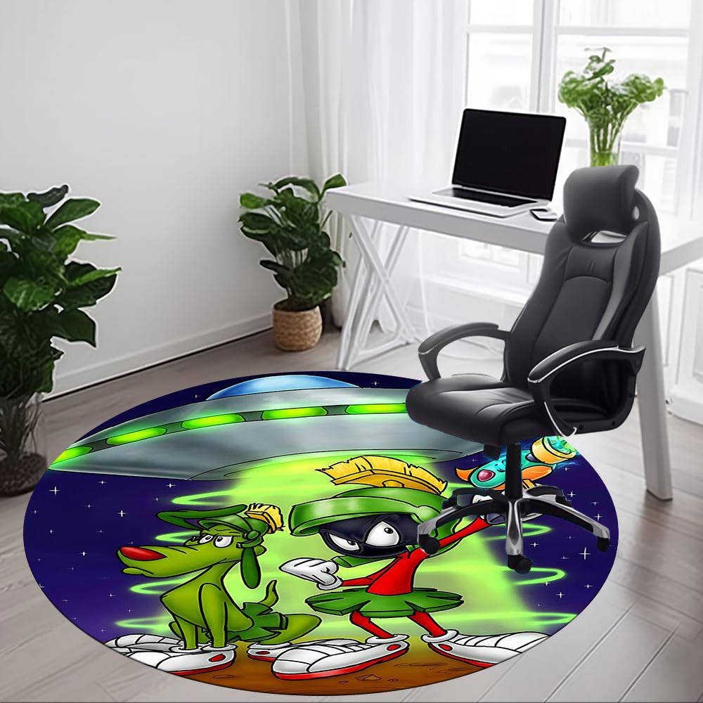 1pc Looney Tunes Marvin the Martian Office Round Area Rug, Under Office Chairs Bedroom Living Room Home Decor a1022290