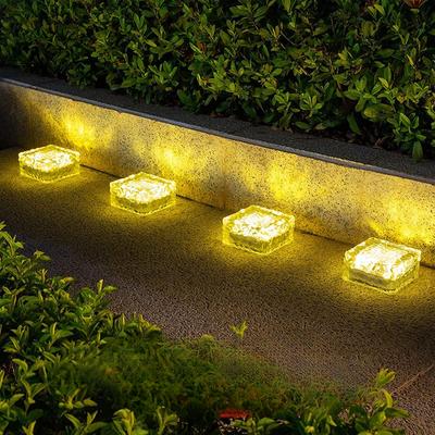 1Pc Solar Square Ice Light Garden Decoration Lawn Light Outdoor Garden Buried Light Outdoor Landscape Light Waterproof