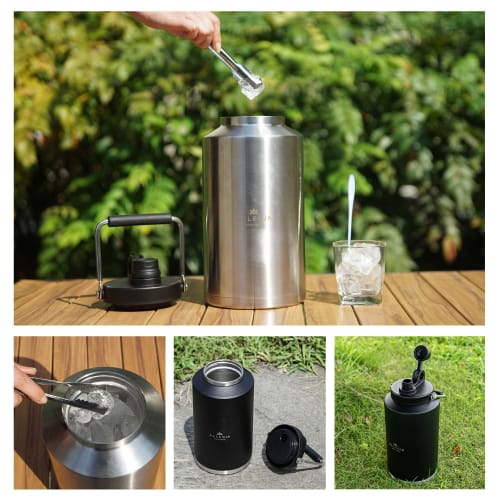 AllegiA Ice Container Jug, Outdoor Vacuum Bottle, Keeps Ice Cold for 1.8L or 3.5L, Portable, Long-Lasting, and Hot, Stainless Steel, Camping, AR-VICB