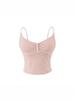 Korean Spicy Girl Striped Camisole: Spring/Summer Slimming Sleeveless Top with Chest Pads in Cotton