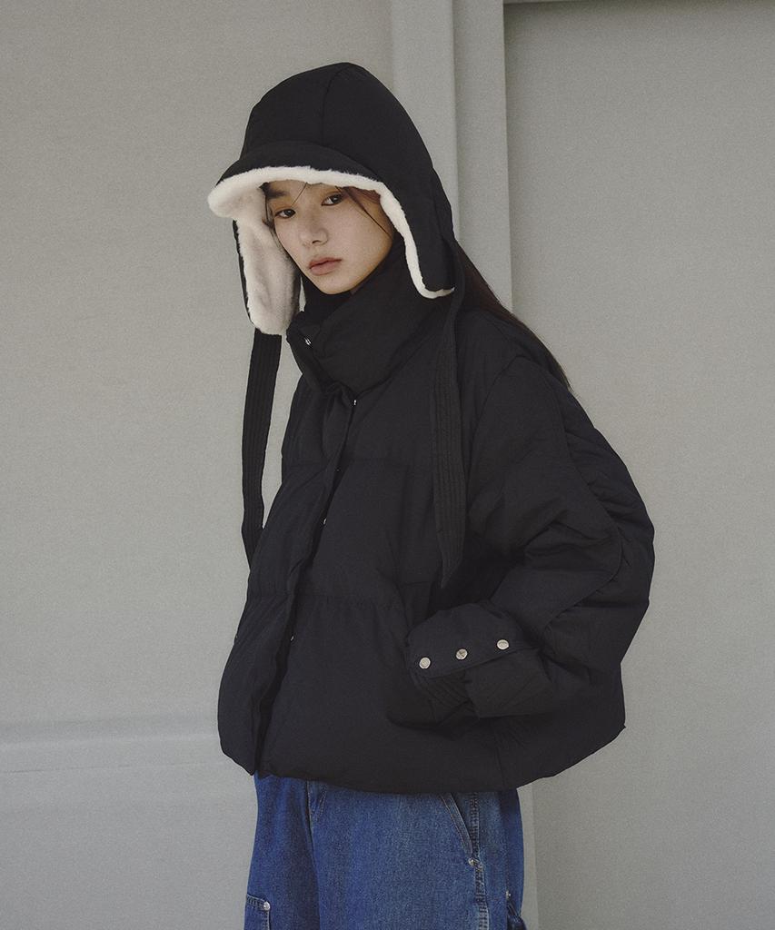 The Green Lab Down Jumper With Sleeve Snaps [Black]
