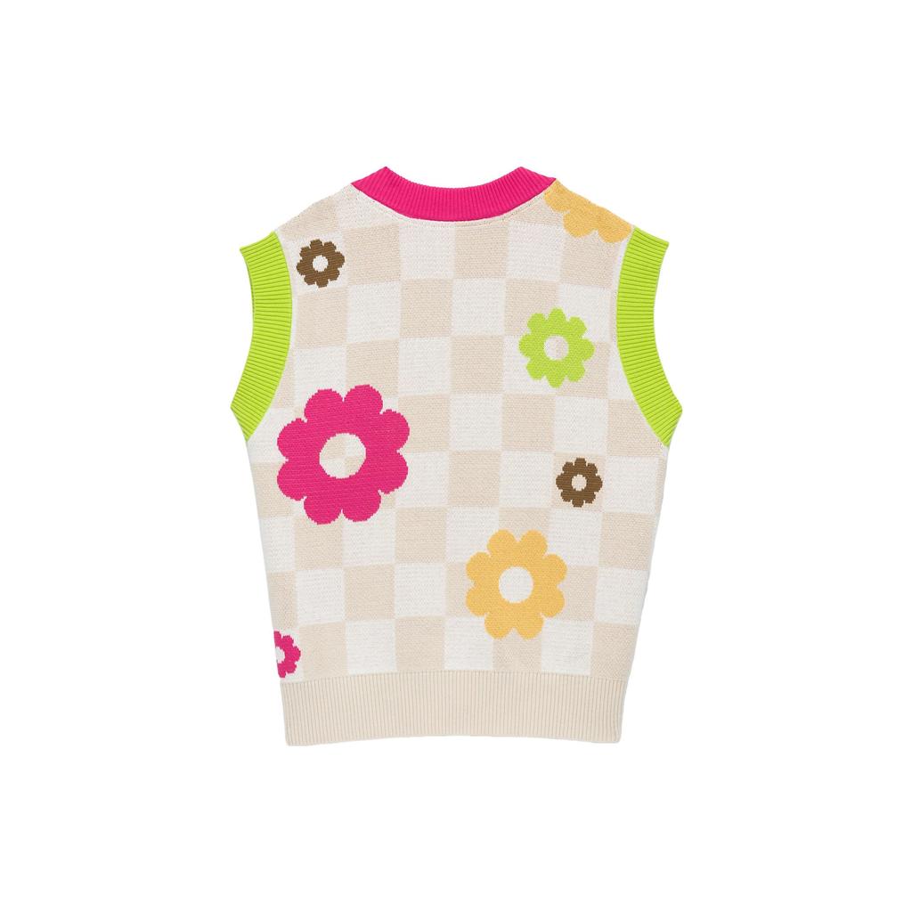 Vans V-Neck Floral Print Sleeveless Sweater Vest Women tops Multicolor VN00076D2N1