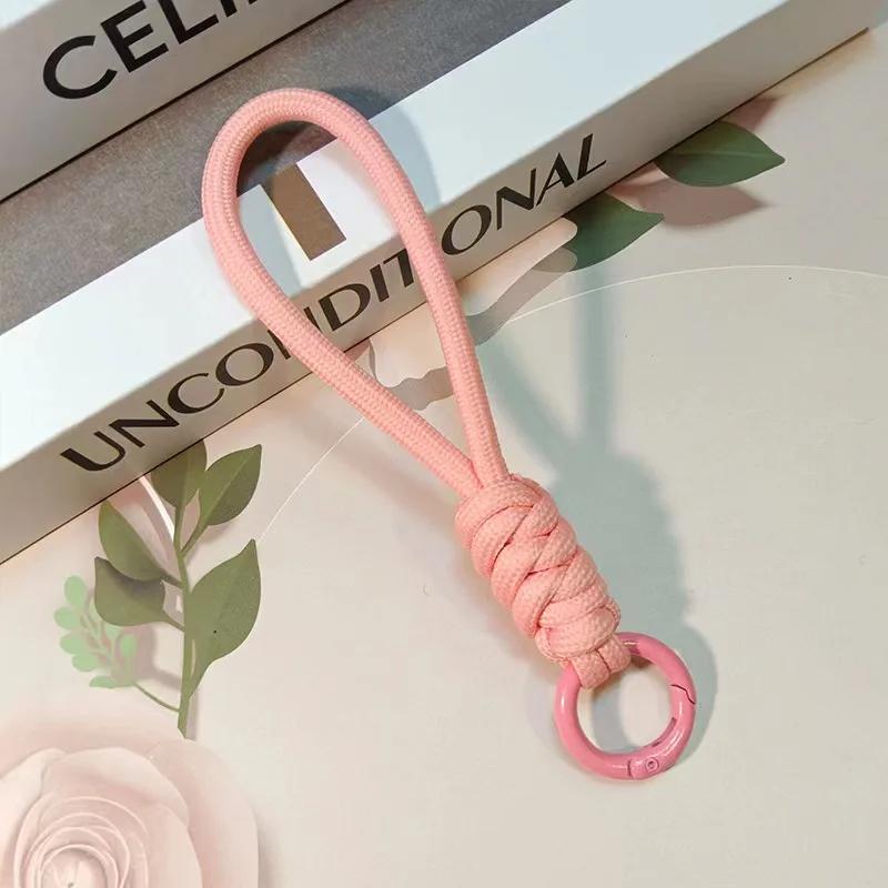Color Combination Knot Mobile Phone Lanyard Creative Short Braided Lanyard Mobile Phone Case Key Ring can be Detachable to Preve