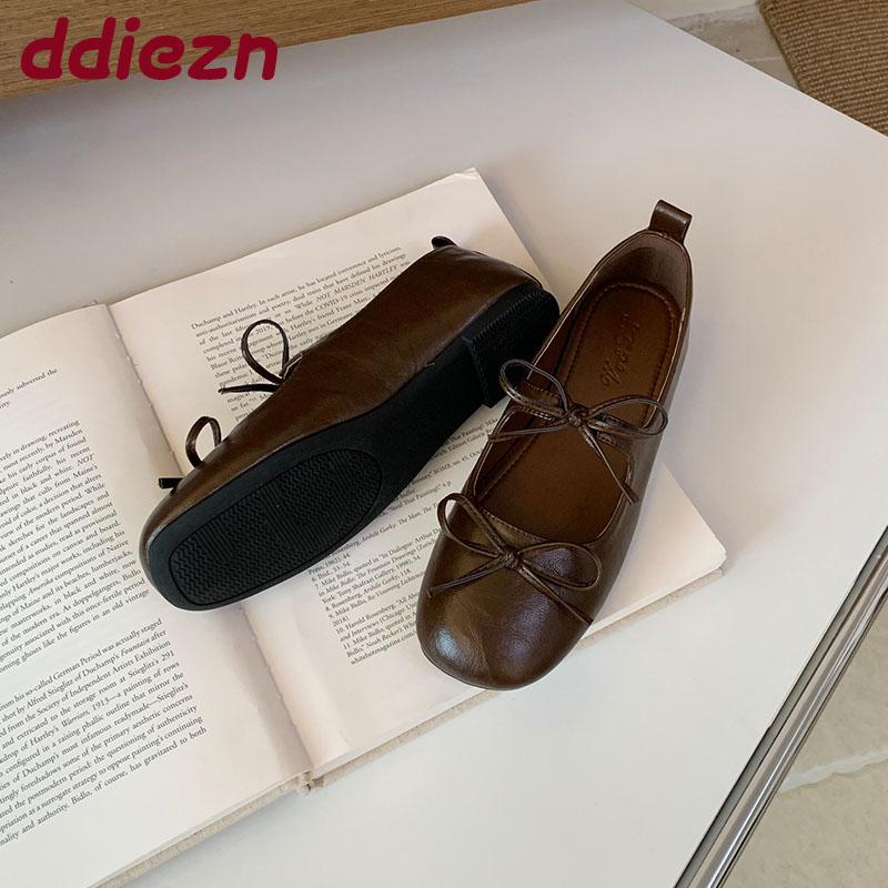 Mode Mode Schleife Damen Ballerinas Slipper Schuhe Damen Quadratische Zehenpartie Schuhe Weiche Flache Damen Mary Janes Ballerinas Schuhe