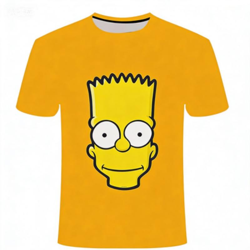 Summer Children's Fashion Digital Simpson Comfortable Loose Short Sleeve Printed T-shirt