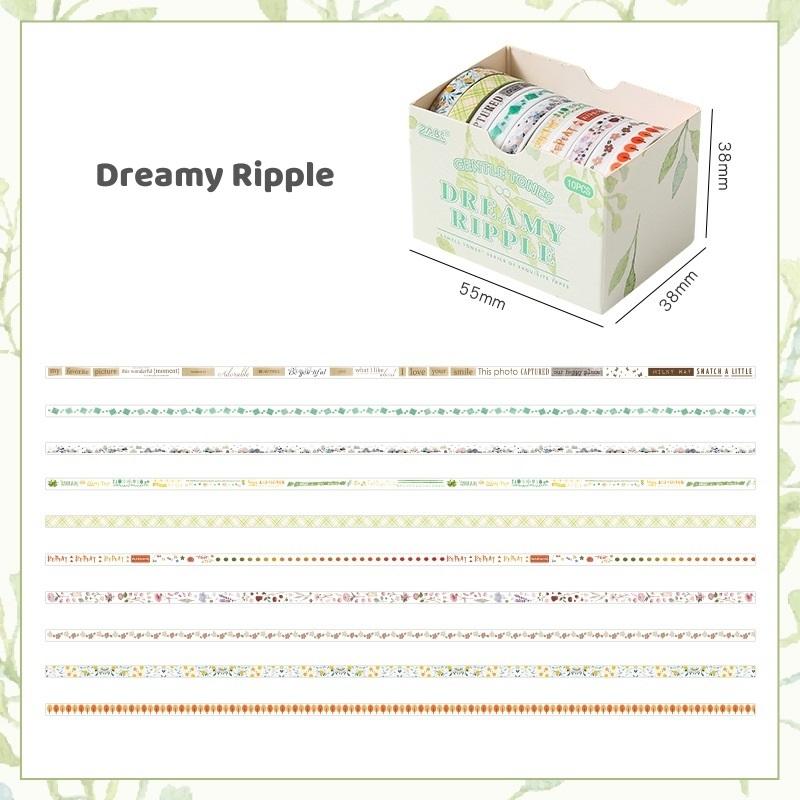 10 Rolls Gentle Color Tone Washi Tapes Set Super Mini Basic Flower Pattern 5mm Lace Paper Masking Tape Decoration Stickers