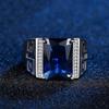HuiSept Men Ring Silver 925 Jewelry with Sapphire Zircon Gemstone Finger Rings Ornaments for Wedding Bridal Party Gift Wholesale
