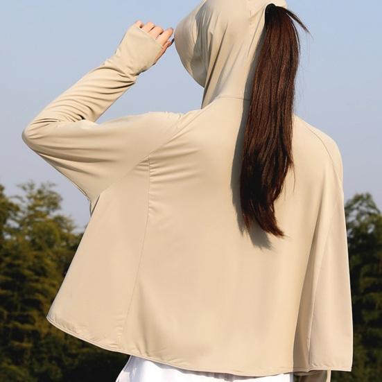 Veste à capuche de protection solaire pour femme, légère, manches longues, t-shirt solaire, fermeture éclair intégrale, veste athlétique avec poches pour la randonnée en extérieur