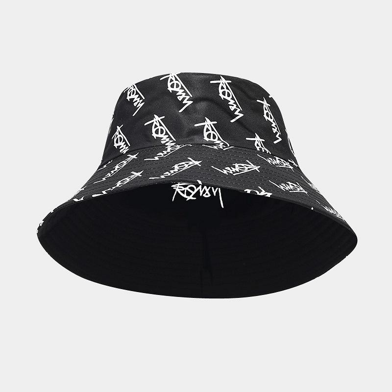 Colorful Men Reversible Printed Fisherman Bucket Hat sublimated Black And White Large size 58-60cm hats