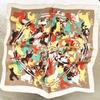 WTEMPO 4PCS All Seasons Printed Silk Scarves Retro Women's Classical Stylish Soft Lightweight Scarves Bags Decor Kerchief