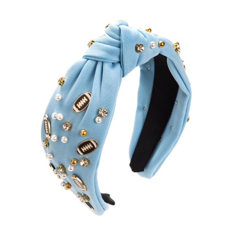 Hairband Football Decoration Headband for Women, Fashionable Fabric Wide-edge Hair Accessory