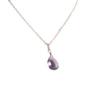 [Bebe Lapin] Large Amethyst Single Stone Pendant Necklace, 14K Gold Filled Chain, February Birthstone (Gift Box Included)